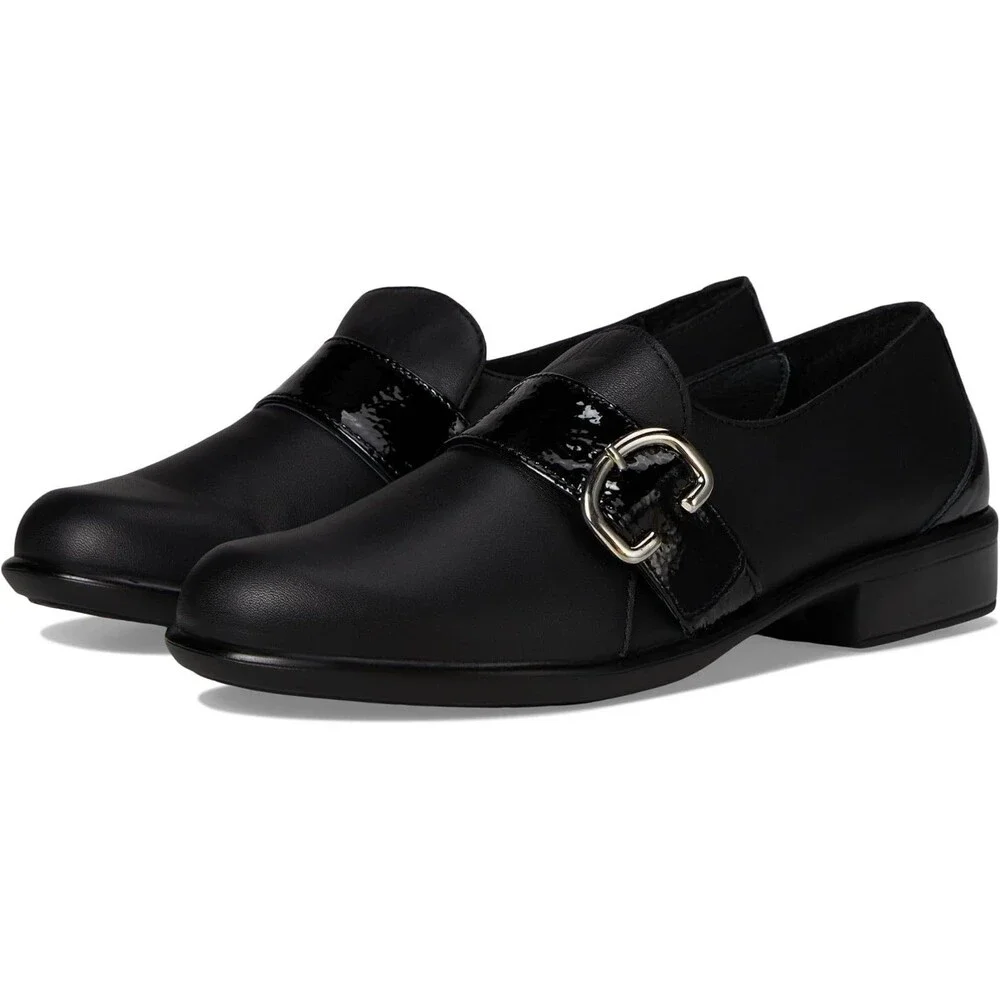 NAOT Viscol Women's Leather Buckle‎ Loafers Black NIB $205 SZ EU 41 US 10